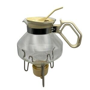 RARE Vintage Gemco Great American Whistling Glass Kettle with Special Warmer